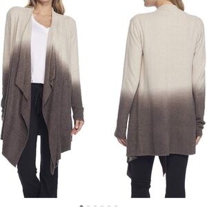 Barefoot Dreams Bamboo cozy Chic Lite Calypso Ombre Wrap Cardigan stone cocoa